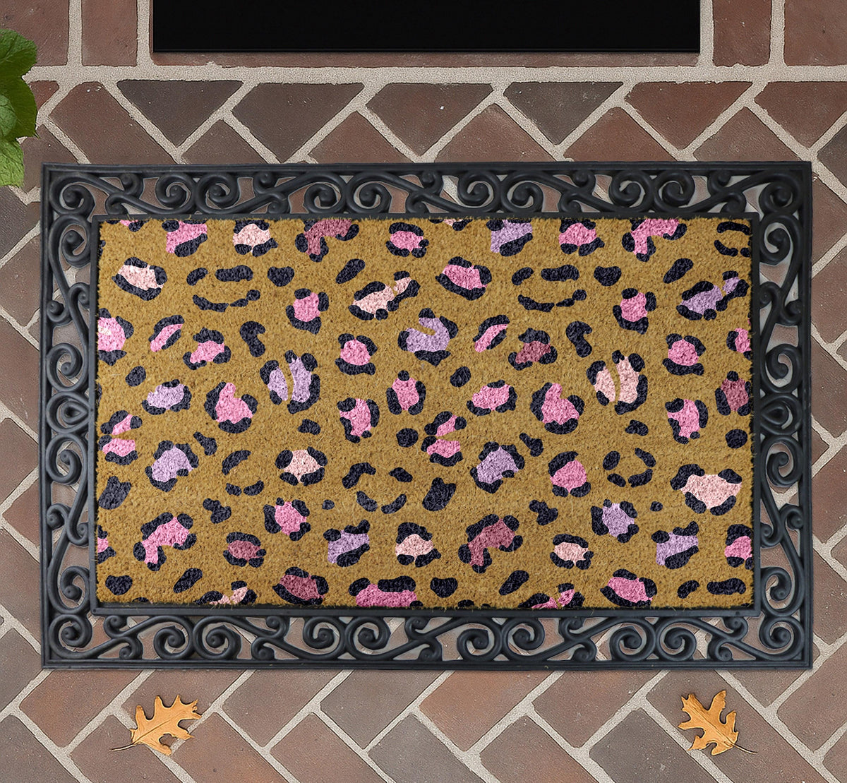 Leopard Print Doormat, Chic Leopard Pattern Door Mat, Outdoor Safari Style Welcome Mat