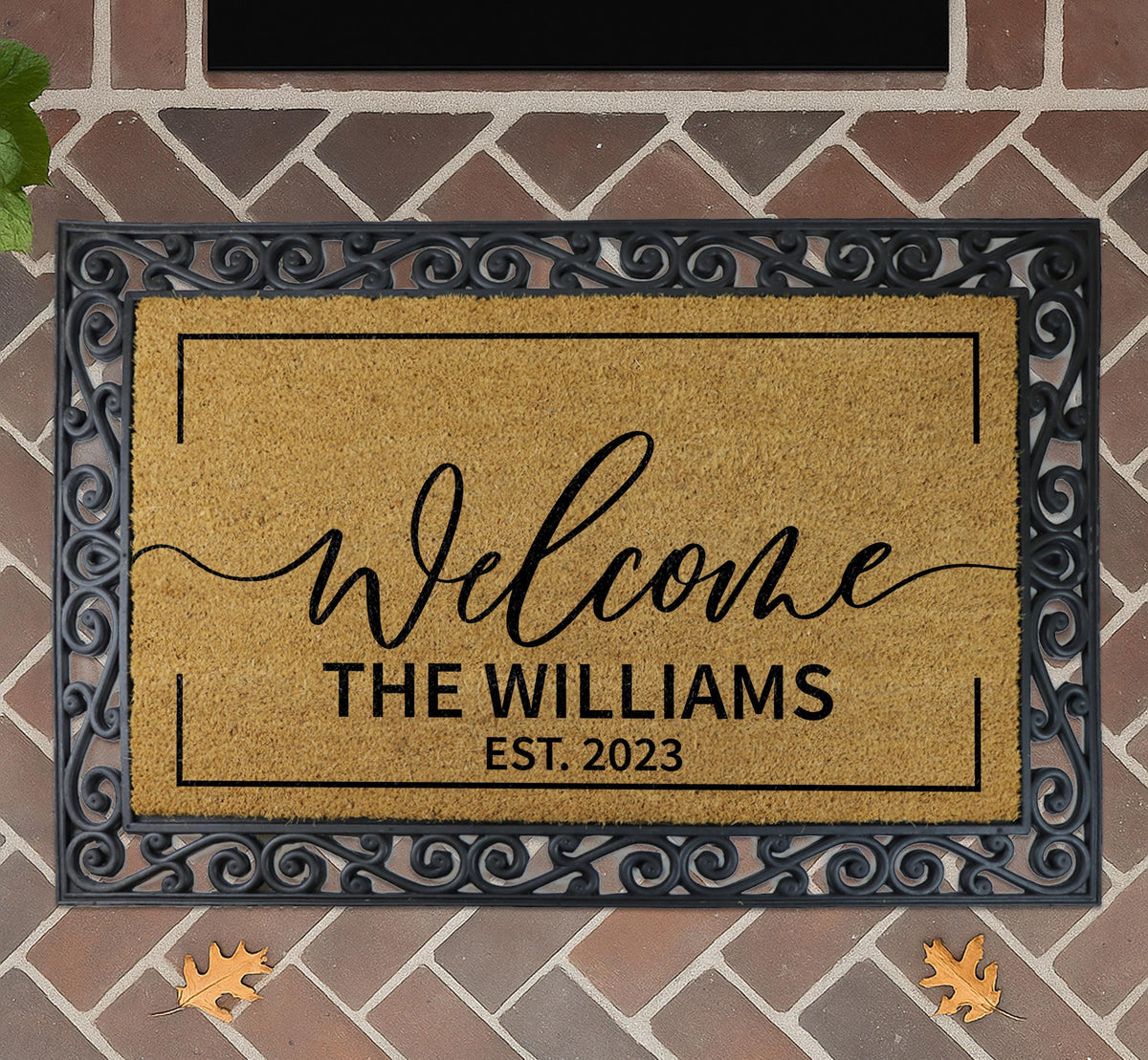 Personalized Welcome Doormat, Custom Last Name Door Mat
