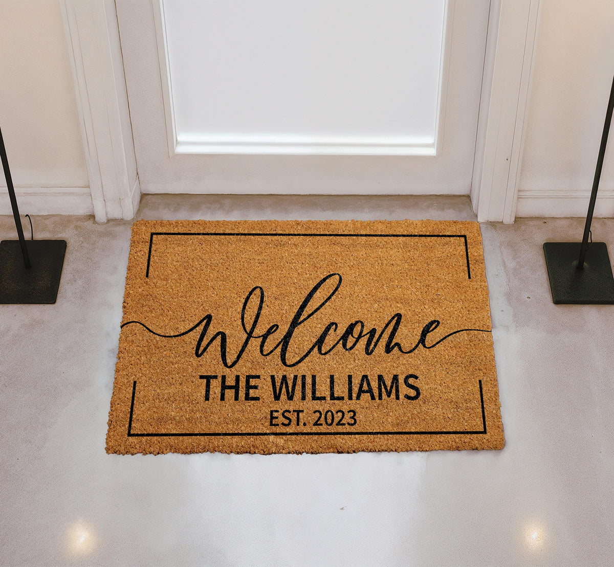 Personalized Welcome Doormat, Custom Last Name Door Mat
