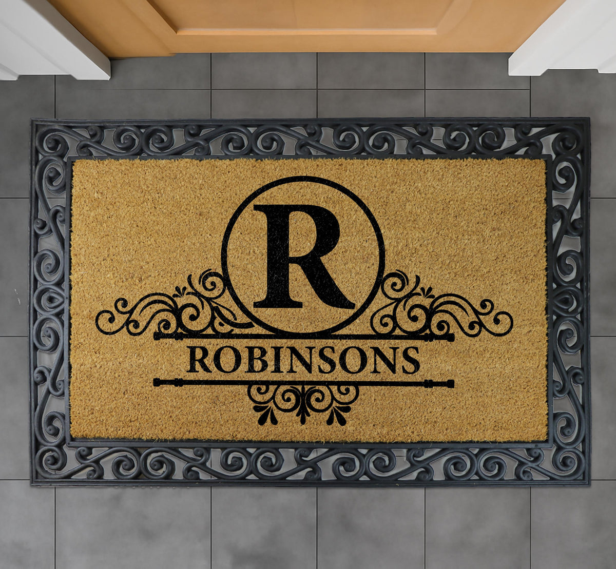 Personalized Last Name Welcome Mat, Custom Family Name Doormat