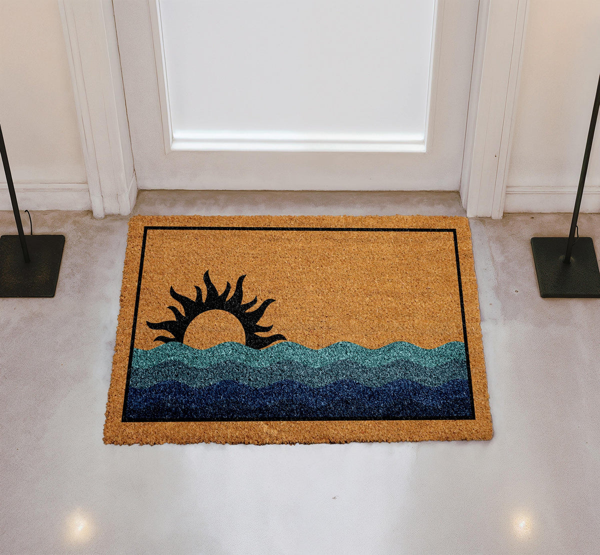 Sunset Ocean Doormat, Beach House Welcome Mat, Coastal Housewarming Gift