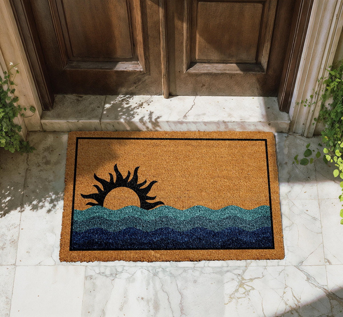 Sunset Ocean Doormat, Beach House Welcome Mat, Coastal Housewarming Gift