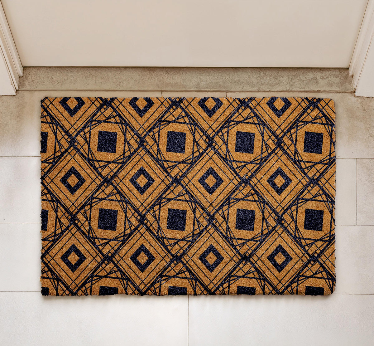 Geometric Pattern Doormat, Modern Art Welcome Mat, Abstract Home Decor