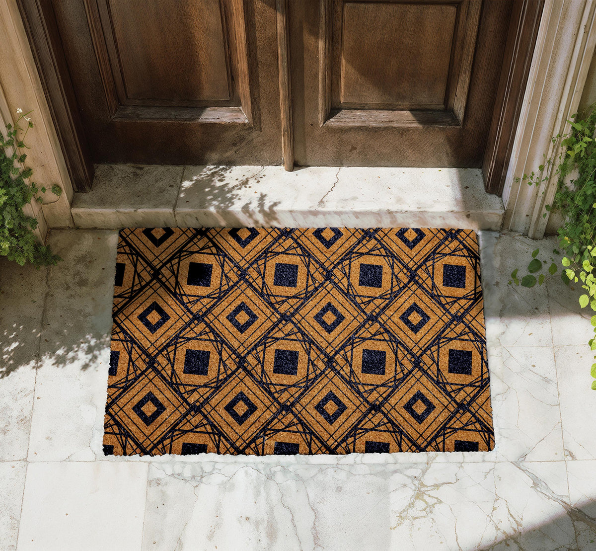 Geometric Pattern Doormat, Modern Art Welcome Mat, Abstract Home Decor