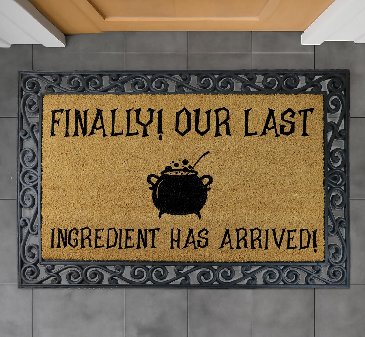 Finally Our Last Ingredient Has Arrived Doormat, Witchy Home Decor, Halloween Welcome Mat