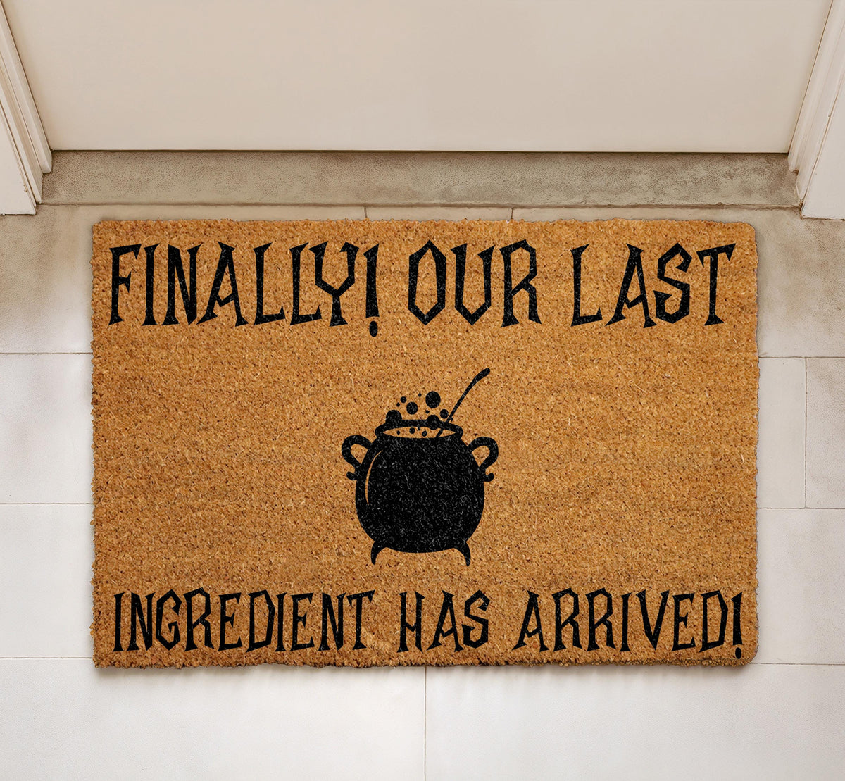 Finally Our Last Ingredient Has Arrived Doormat, Witchy Home Decor, Halloween Welcome Mat