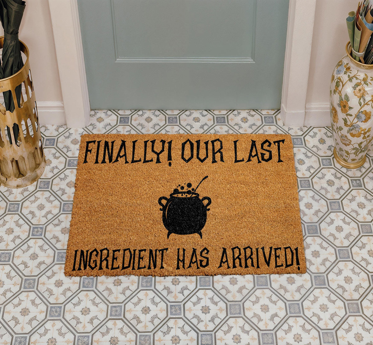 Finally Our Last Ingredient Has Arrived Doormat, Witchy Home Decor, Halloween Welcome Mat