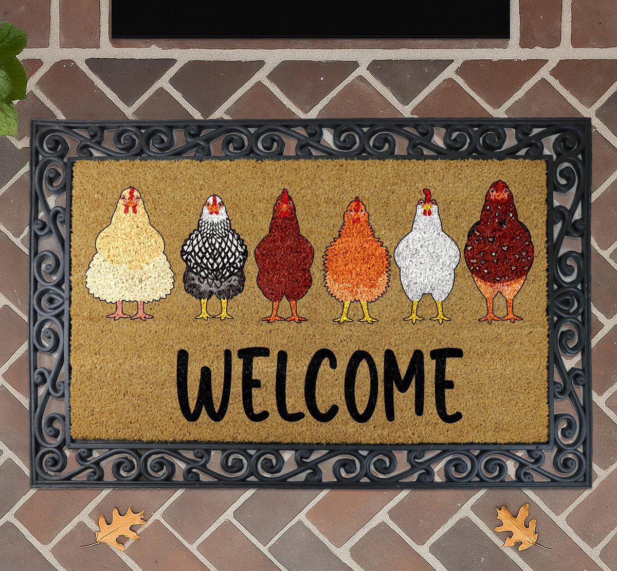 Chicken Welcome Mat, Funny Farmhouse Doormat, Farm Animal Decor, Chicken Lover Front Porch Mat