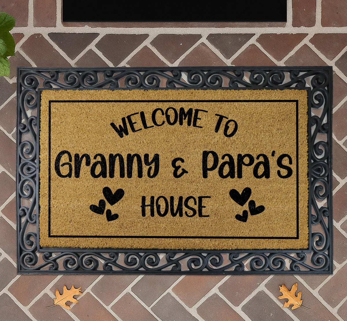 Welcome to Granny & Papa's House Doormat, Grandparents Welcome Mat, Family Home Decor