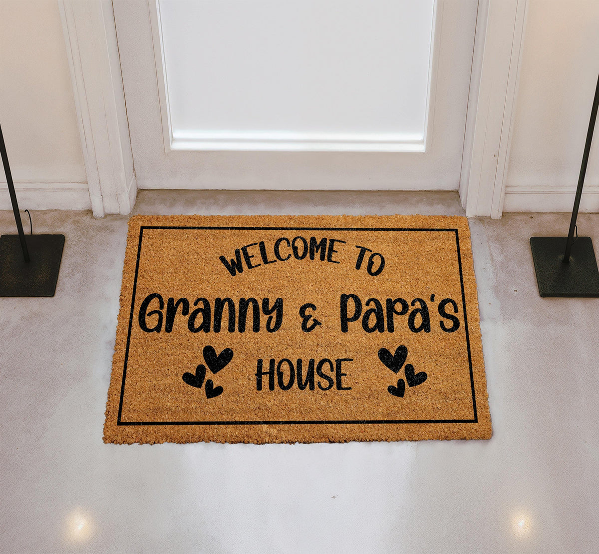 Welcome to Granny & Papa's House Doormat, Grandparents Welcome Mat, Family Home Decor