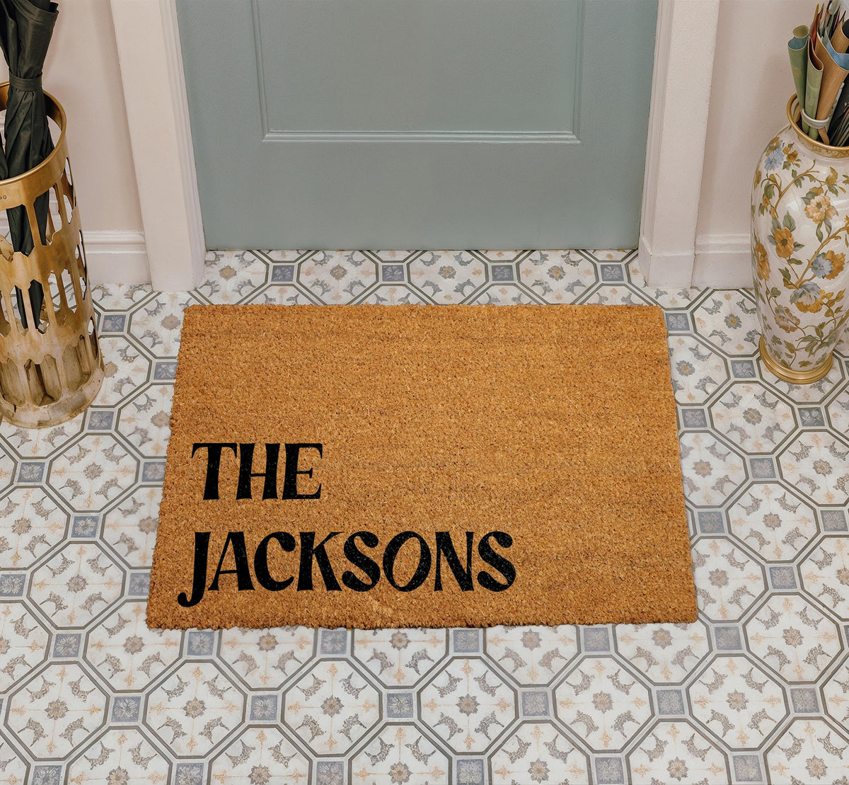 Custom Last Name Est. Year Door Mat, Family Name Doormat, Personalized Housewarming Gift