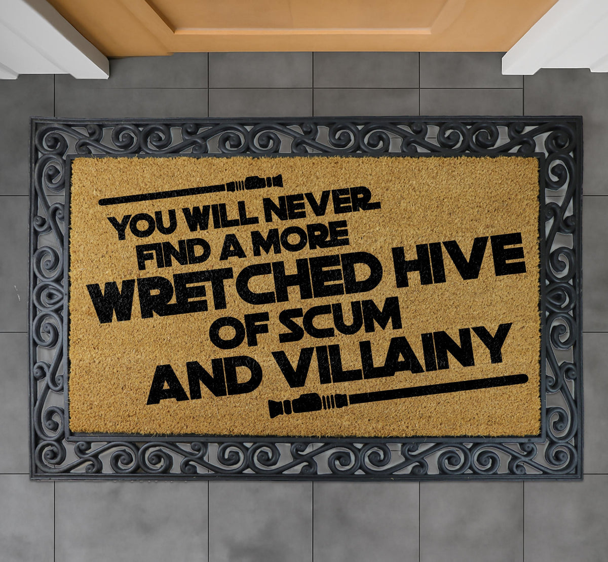 Funny Sci Fi Quote Doormat, Sarcastic Welcome Mat, Coir Entry Rug, Geek Home Decor