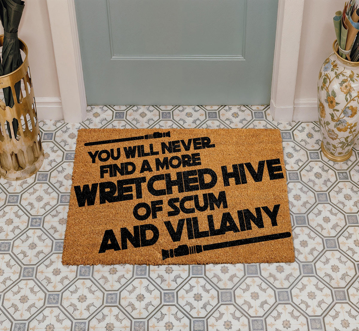 Funny Sci Fi Quote Doormat, Sarcastic Welcome Mat, Coir Entry Rug, Geek Home Decor