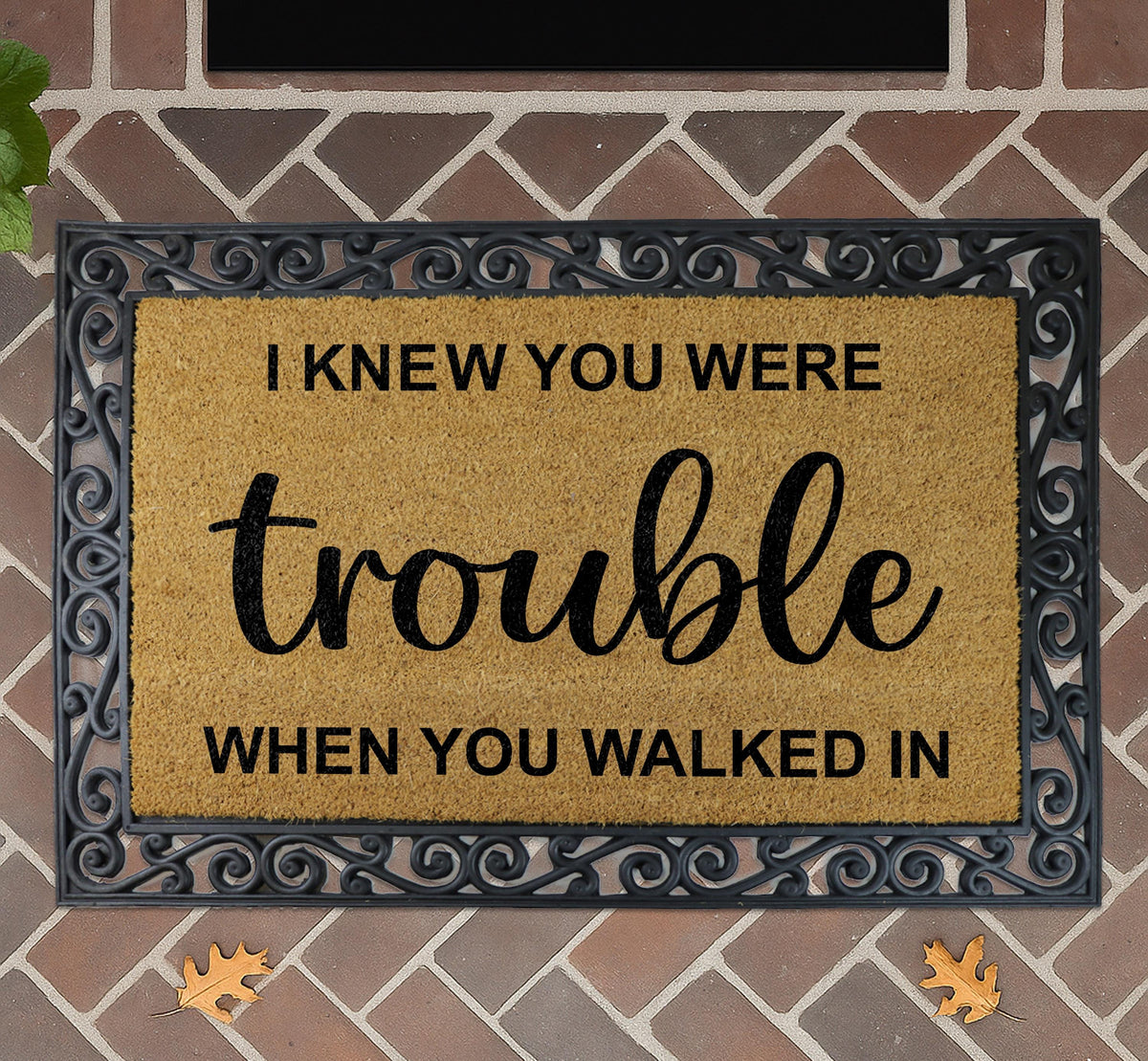 I Knew You Were Trouble When Walked In Doormat, Funny Lyrics Door Mat