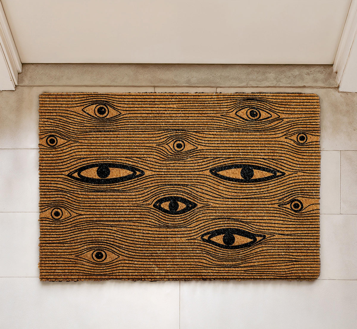All Seeing Eye Doormat, Mystical Eyes Welcome Mat, Gothic Home Entrance Rug