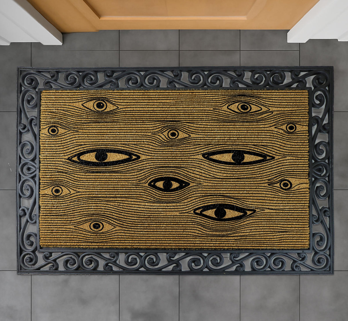 All Seeing Eye Doormat, Mystical Eyes Welcome Mat, Gothic Home Entrance Rug