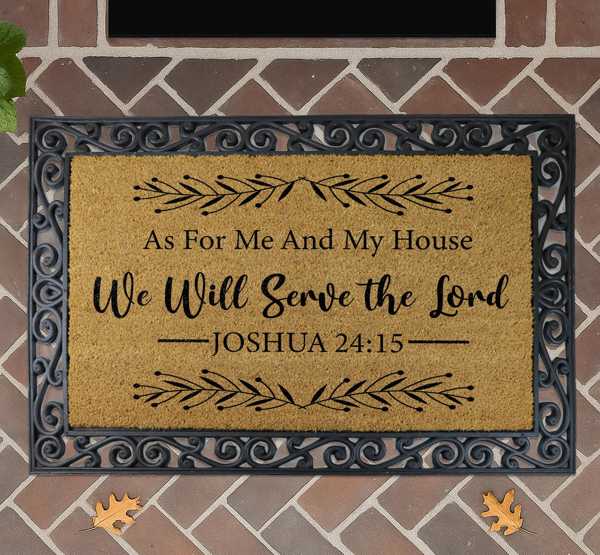 We Will Serve The Lord Doormat, Bible Verse Door Mat, Religious Home Decor
