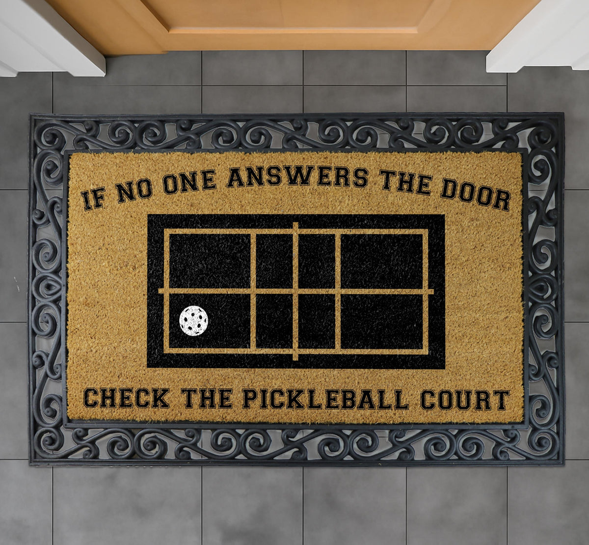 Pickleball Doormat, Check the Pickleball Court Door Mat, Pickleball Player Home Decor