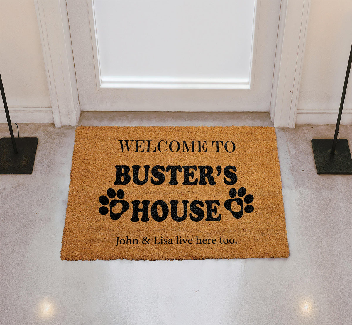 Personalized Dog Coco Doormat, Custom Pet Name Welcome Mat, Unique Pet Lover Gift