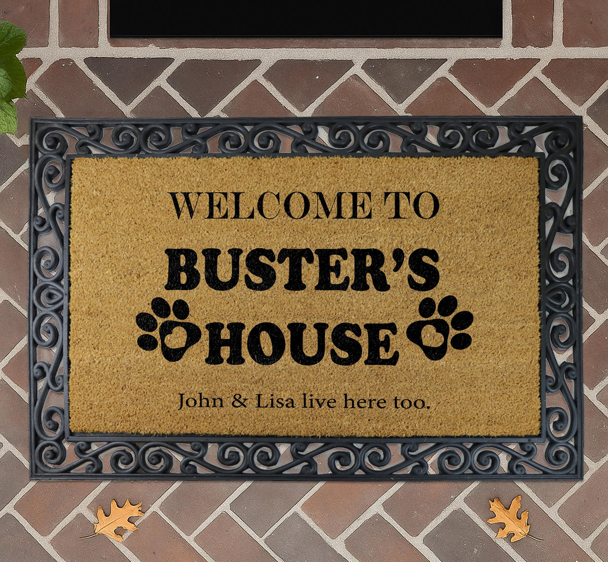 Personalized Dog Coco Doormat, Custom Pet Name Welcome Mat, Unique Pet Lover Gift