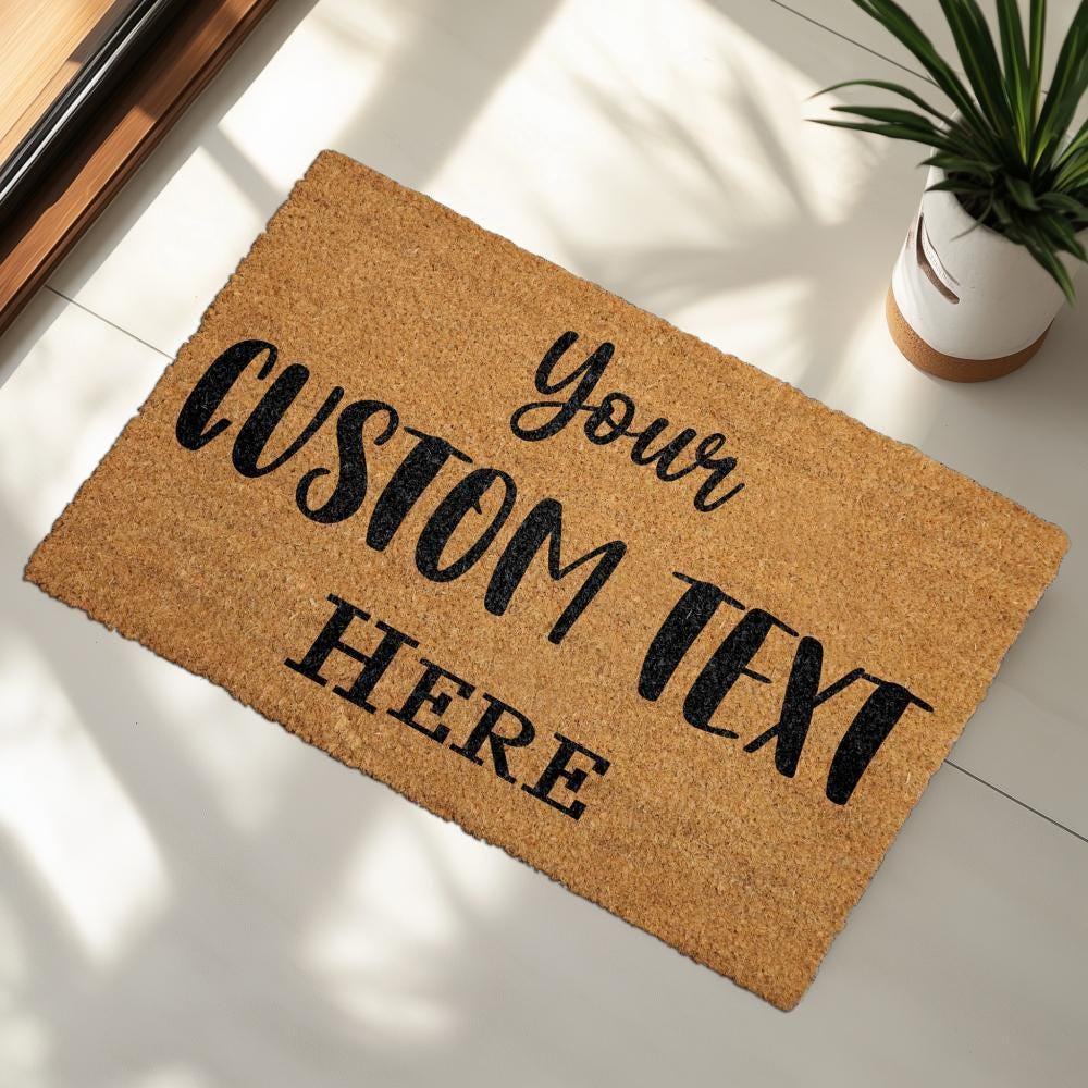 Custom Door Mat: Natural Coir Fiber - Personalized Welcome Rug