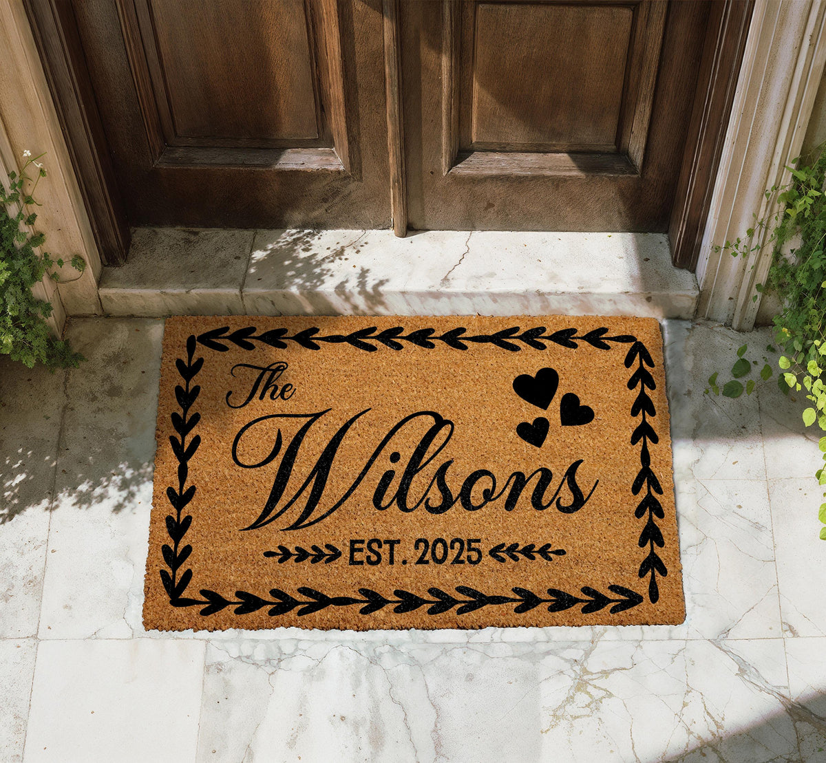 Family Name Doormat, Custom Last Name Est. Year Door Mat, Personalized Housewarming Gift