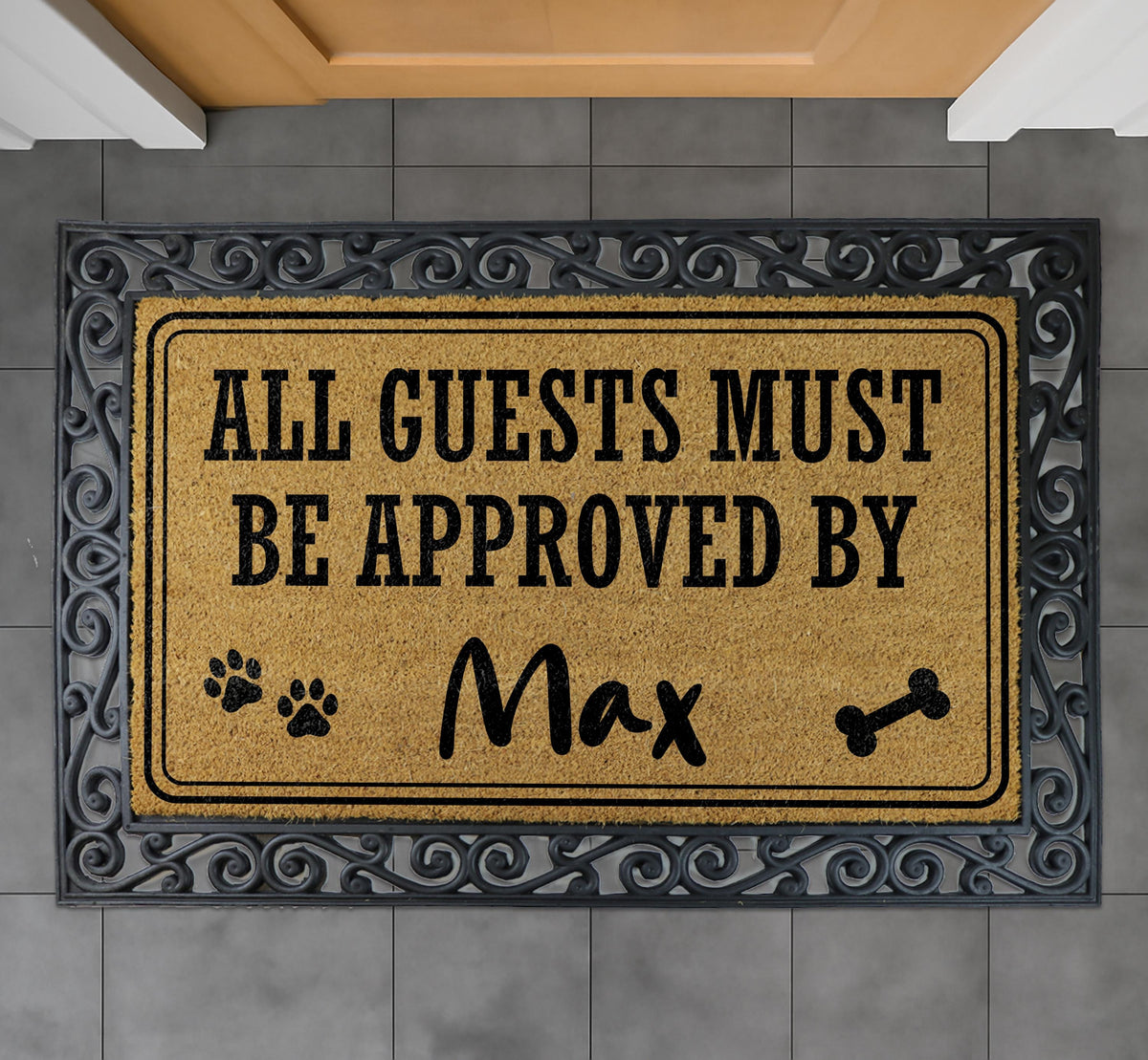 Personalized Dog Name Doormat, Custom All Guests Must Be Approved By Home Decor