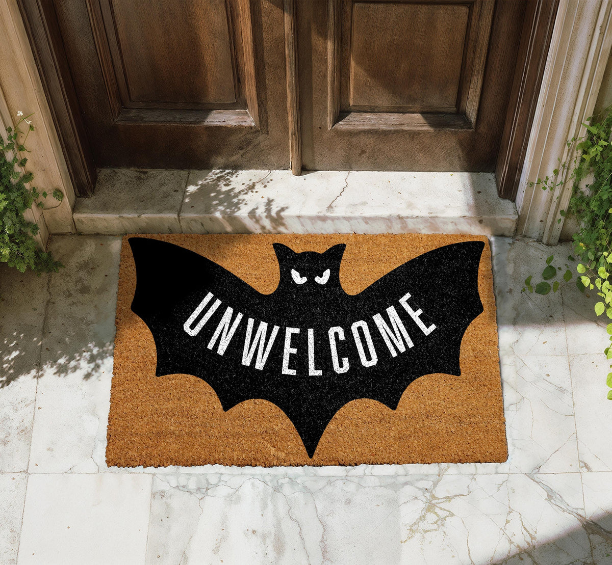 Halloween Unwelcome Mat, Funny Bat Doormat, Spooky Front Door Decor, Gothic Halloween Gift
