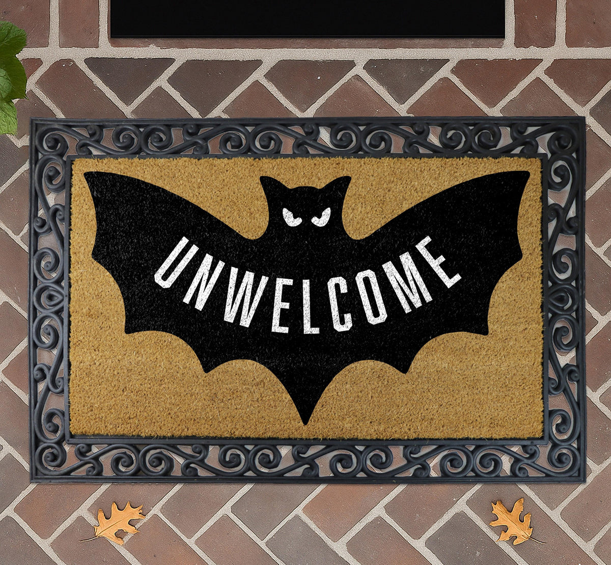 Halloween Unwelcome Mat, Funny Bat Doormat, Spooky Front Door Decor, Gothic Halloween Gift