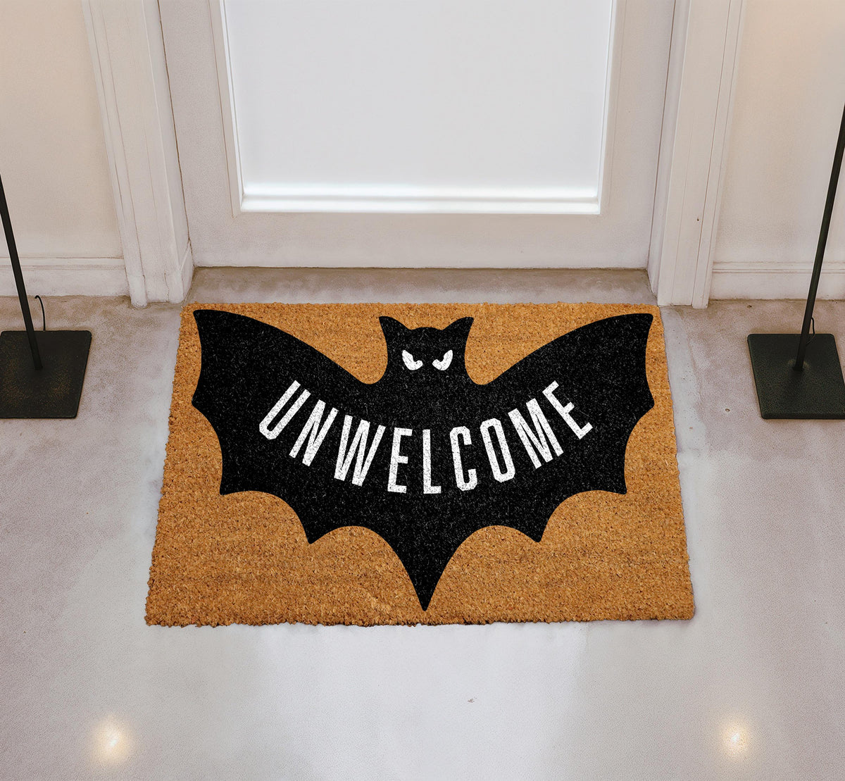 Halloween Unwelcome Mat, Funny Bat Doormat, Spooky Front Door Decor, Gothic Halloween Gift