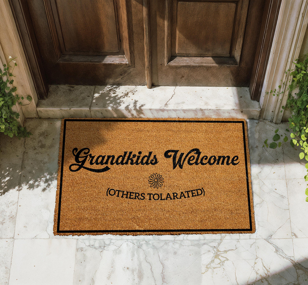 Grandkids Welcome Others Tolerated Doormat, Funny Grandparent Gift, Nana and Papas Home Decor
