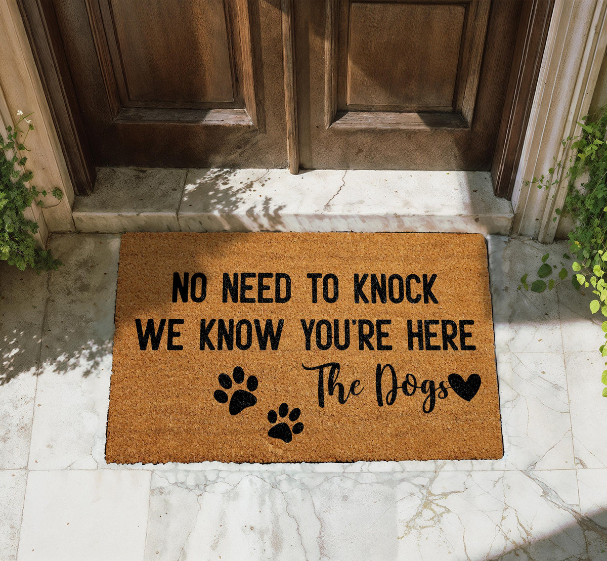 Natural Coir Doormat, Dog Lover Welcome Mat, Farmhouse Entryway Decor