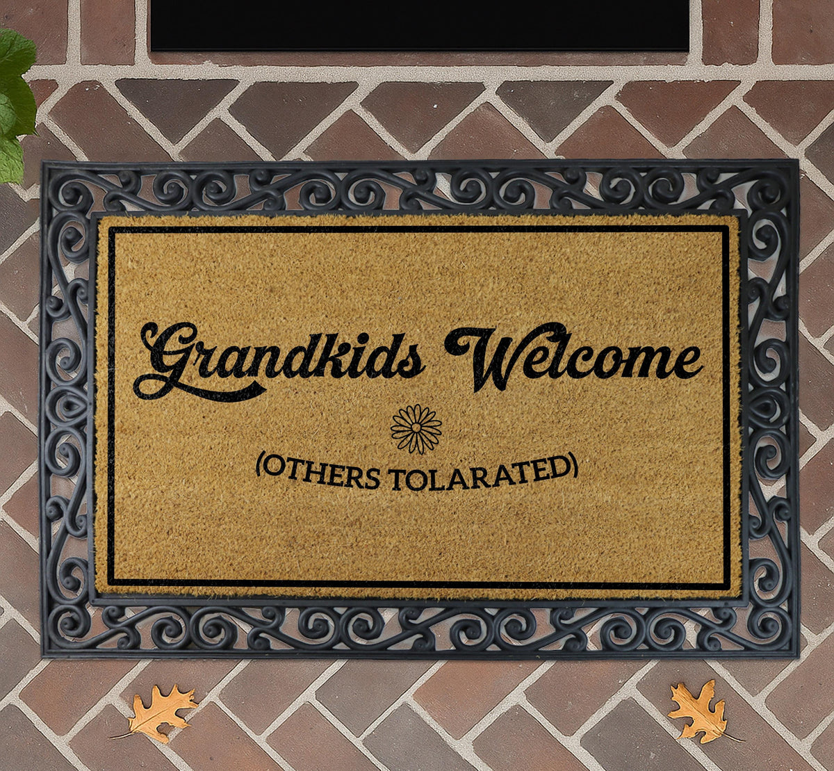 Grandkids Welcome Others Tolerated Doormat, Funny Grandparent Gift, Nana and Papas Home Decor