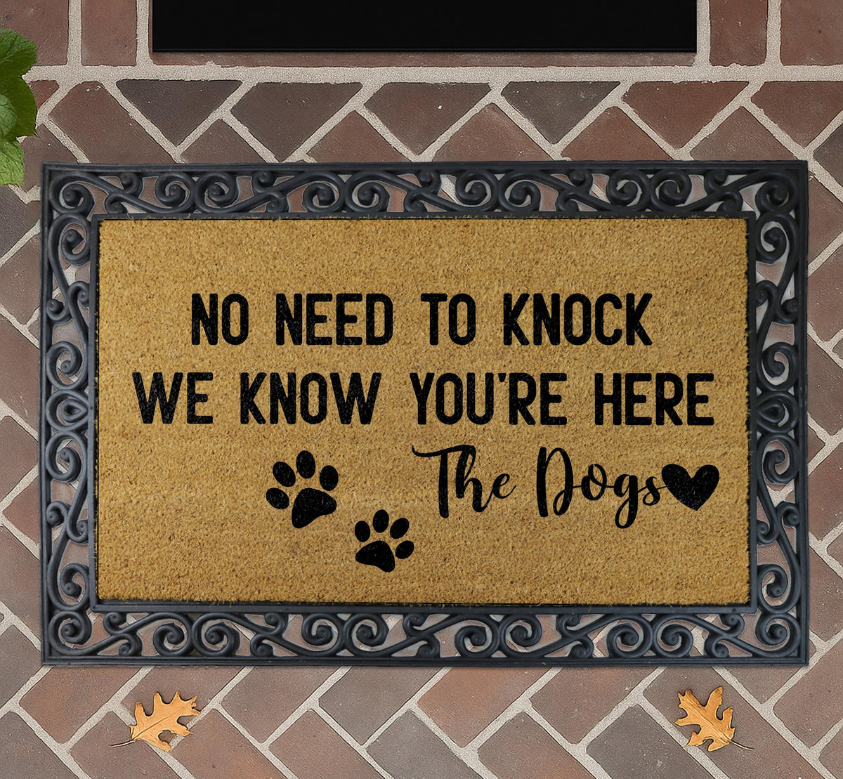 Natural Coir Doormat, Dog Lover Welcome Mat, Farmhouse Entryway Decor