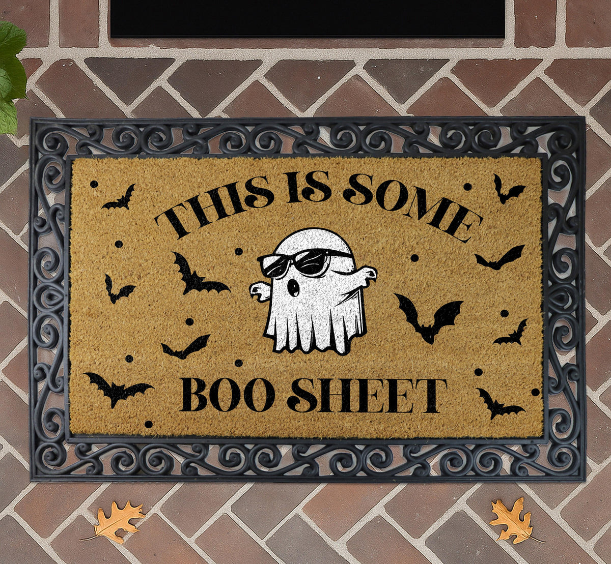 This Is Some Boo Sheet Doormat, Spooky Home Entrance Decor, Cool Ghost Front Porch Rug