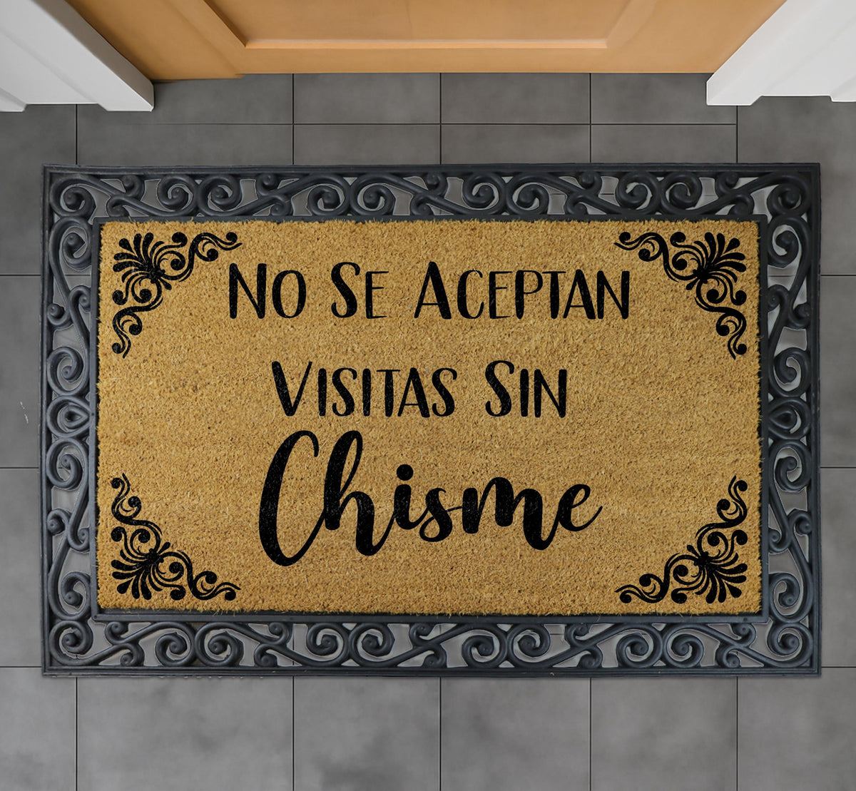 No Se Aceptan Visitas Sin Chisme Doormat, No Gossip No Entry Welcome Mat