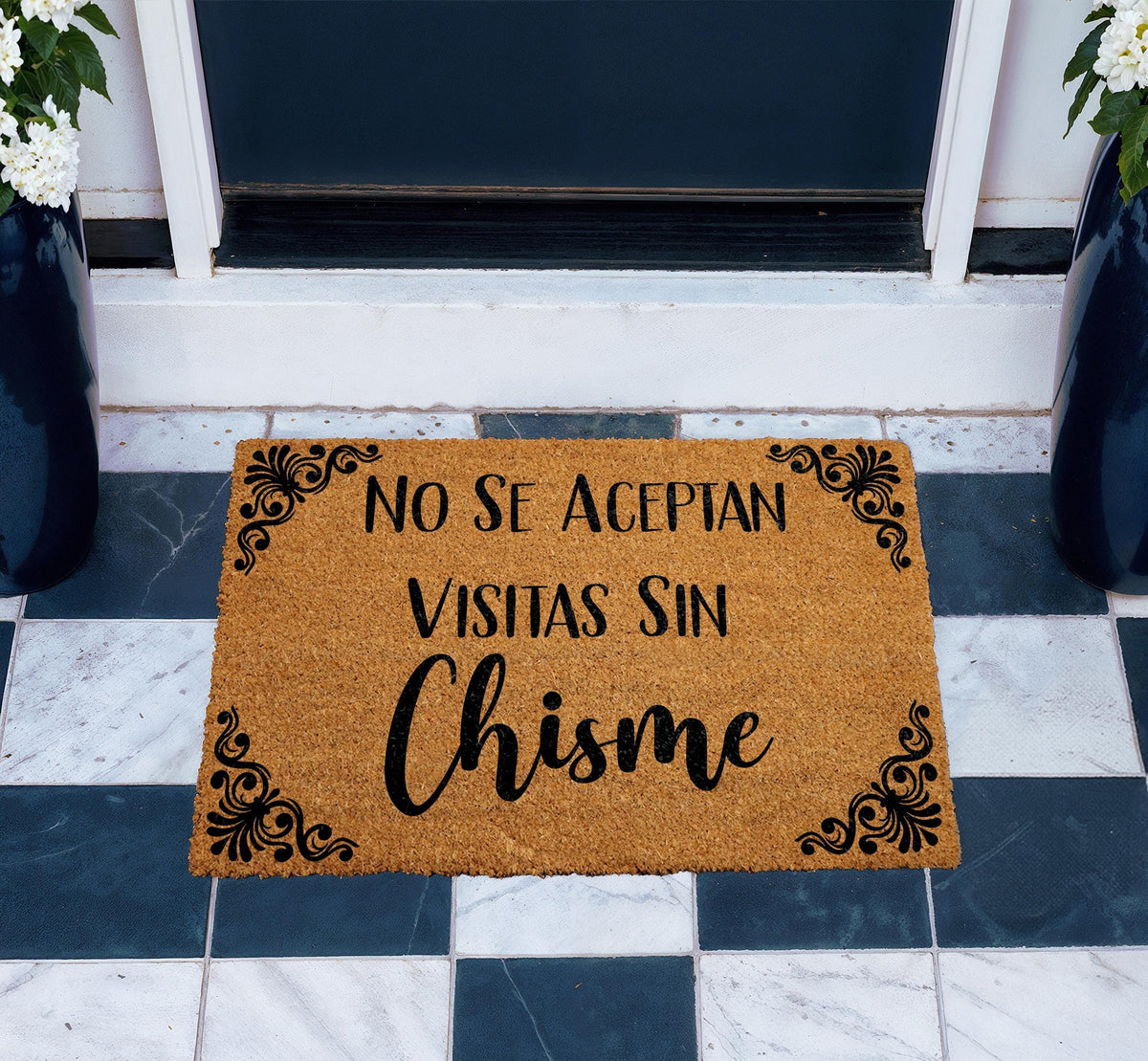 No Se Aceptan Visitas Sin Chisme Doormat, No Gossip No Entry Welcome Mat