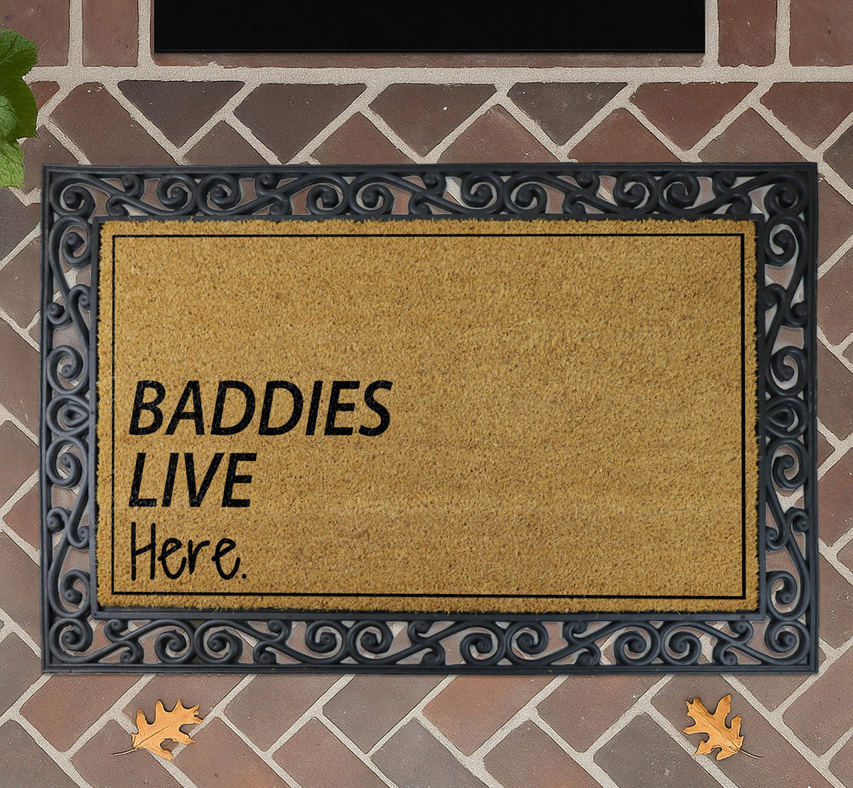 Baddies Live Here Doormat, Dorm Room Welcome Mat, Apartment Front Door Mat