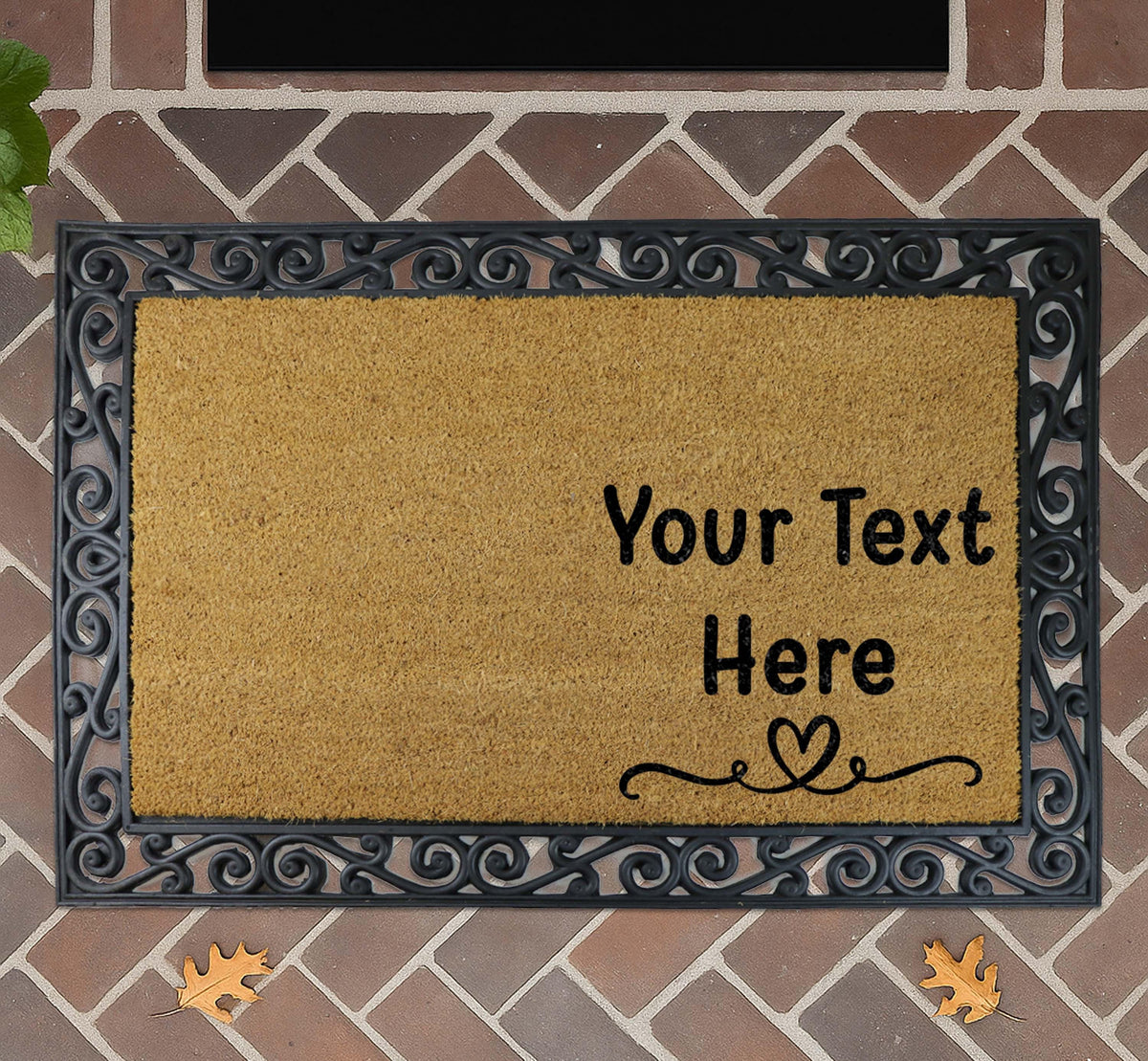 Custom Text Doormat, Personalized Coir Welcome Mat, Design Your Own Mat