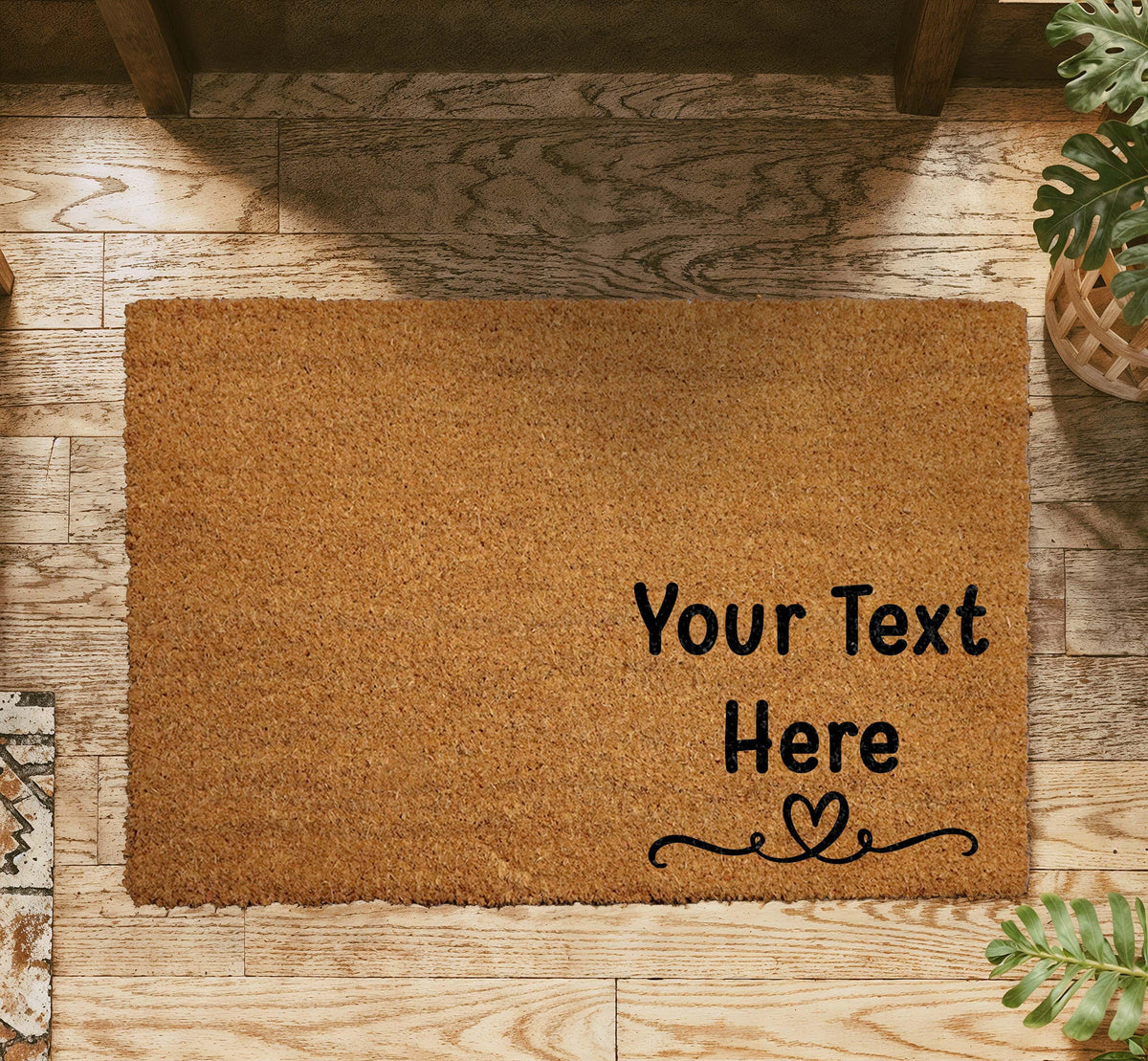 Custom Text Doormat, Personalized Coir Welcome Mat, Design Your Own Mat