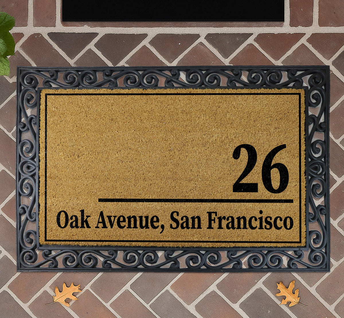 Custom Address Doormat, Personalized House Number Welcome Mat, Street Address Numbers Rug