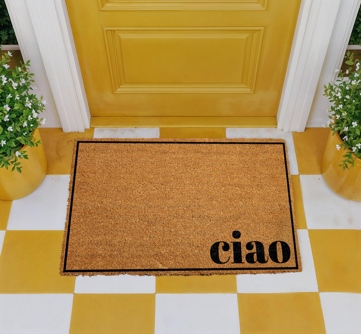 Ciao Italian Doormat, Hello Welcome Mat, New Home Gift, Front Porch Decor