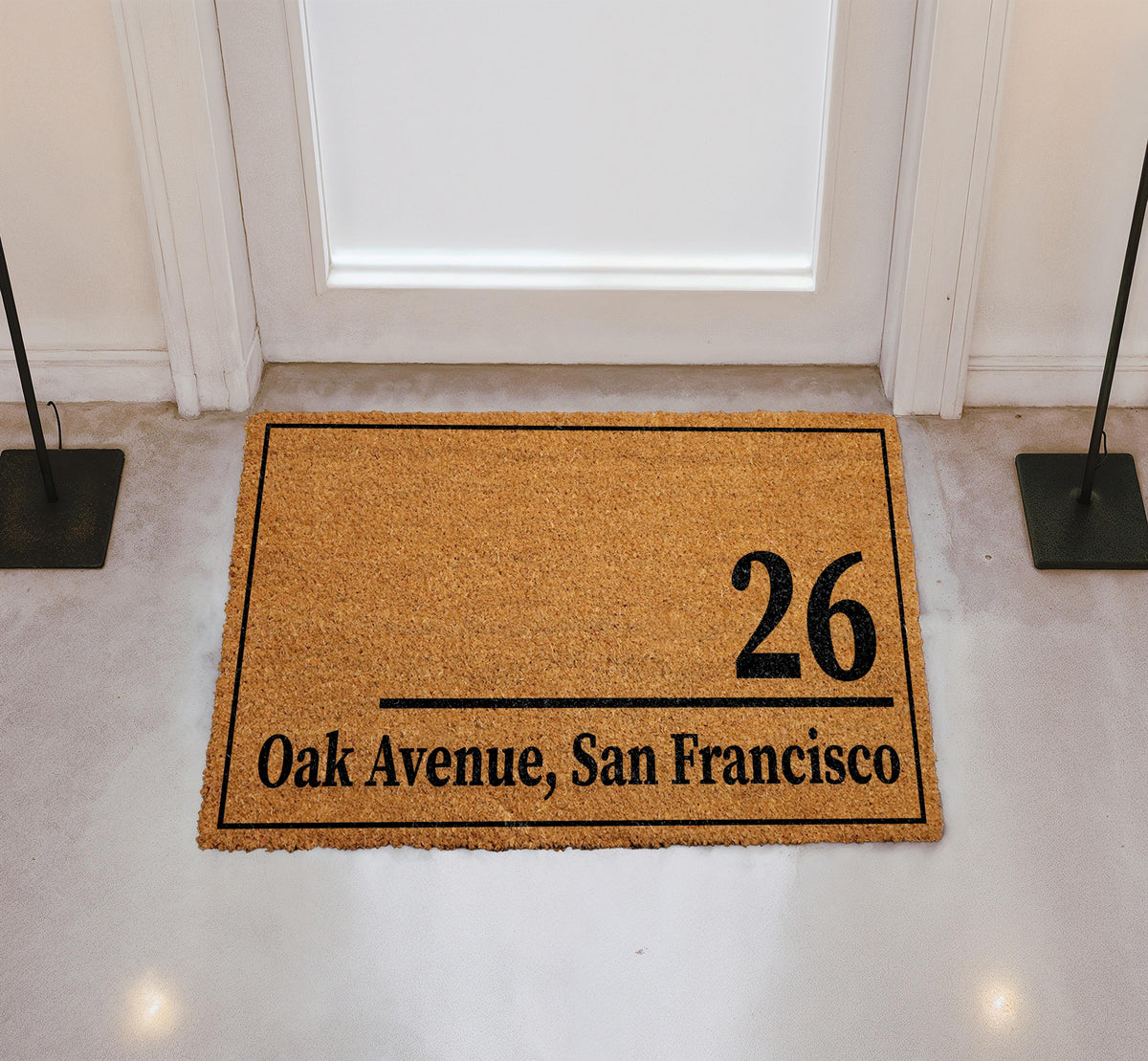 Custom Address Doormat, Personalized House Number Welcome Mat, Street Address Numbers Rug