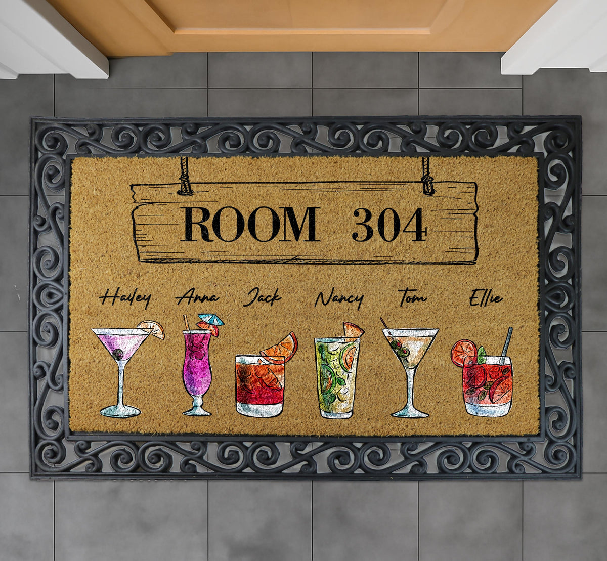Personalized Roommate Welcome Mat, Custom Dorm Room Doormat