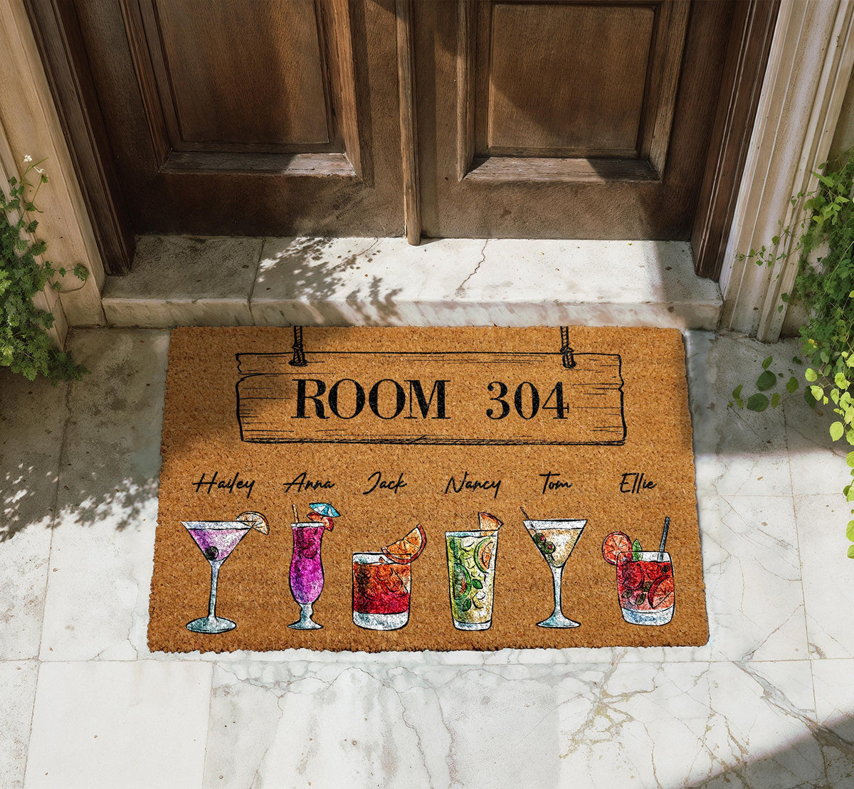 Personalized Roommate Welcome Mat, Custom Dorm Room Doormat