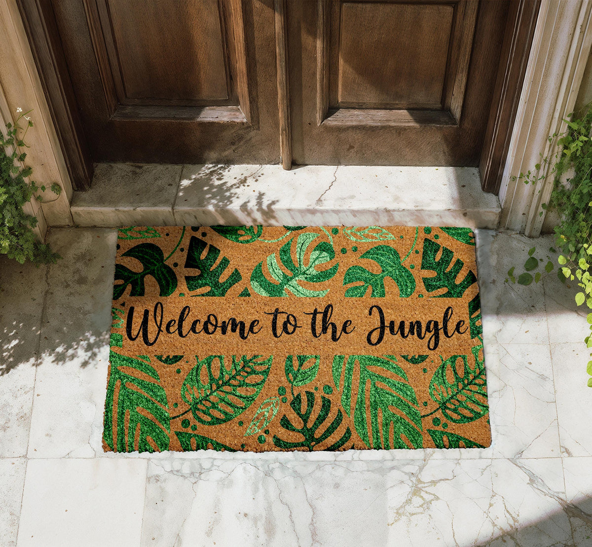 Welcome To The Jungle Interchangeable Doormat, Cute Botonical Pattern Home Decor