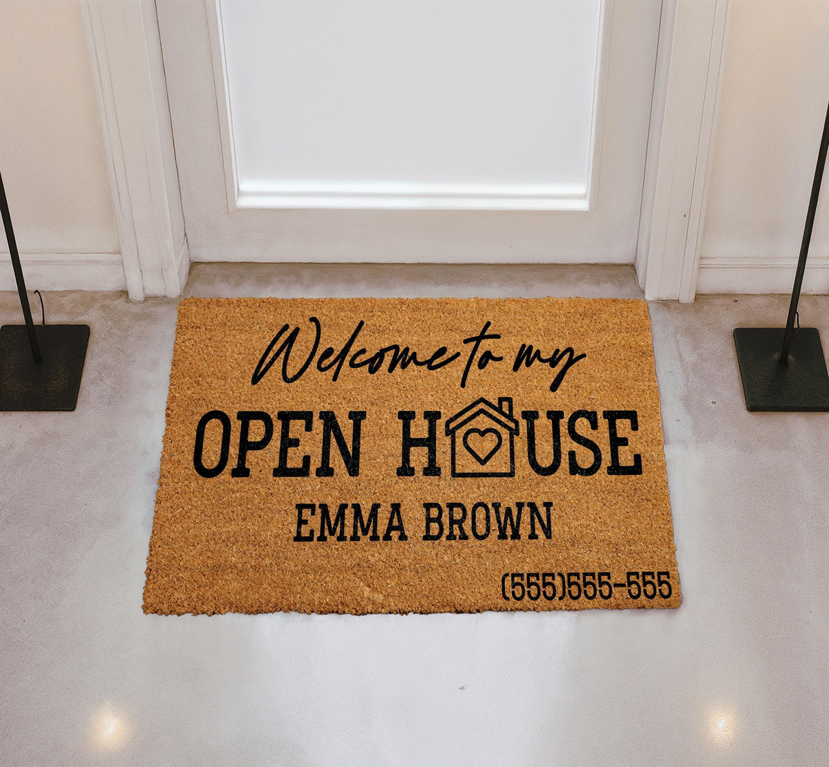 Custom Open House Doormat, Realtor Client Gift Welcome Mat