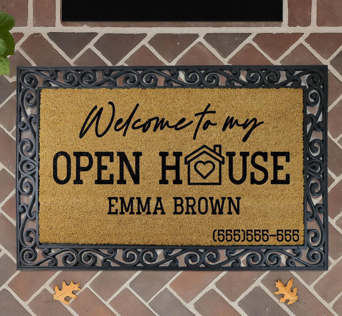Custom Open House Doormat, Realtor Client Gift Welcome Mat