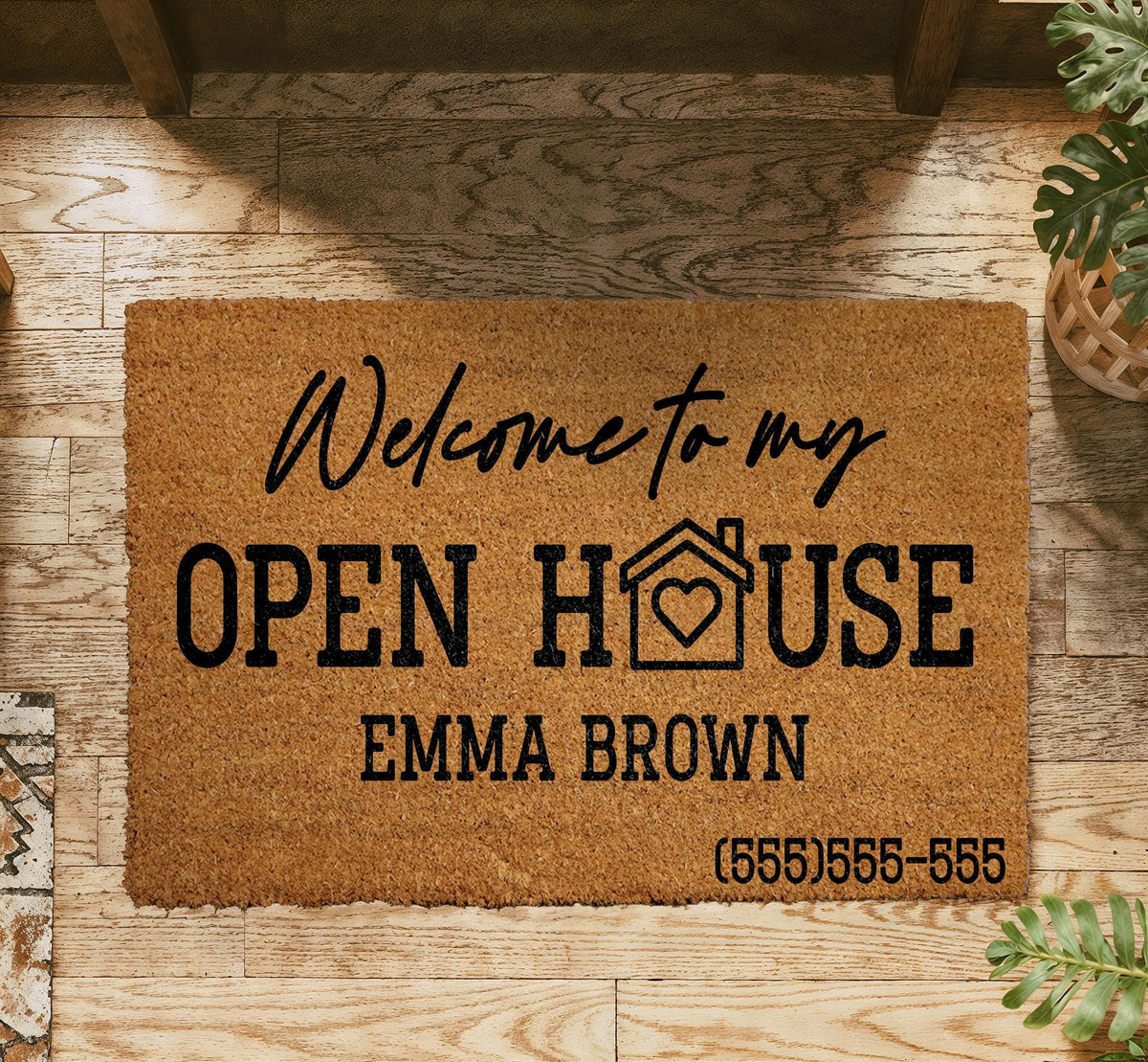 Custom Open House Doormat, Realtor Client Gift Welcome Mat