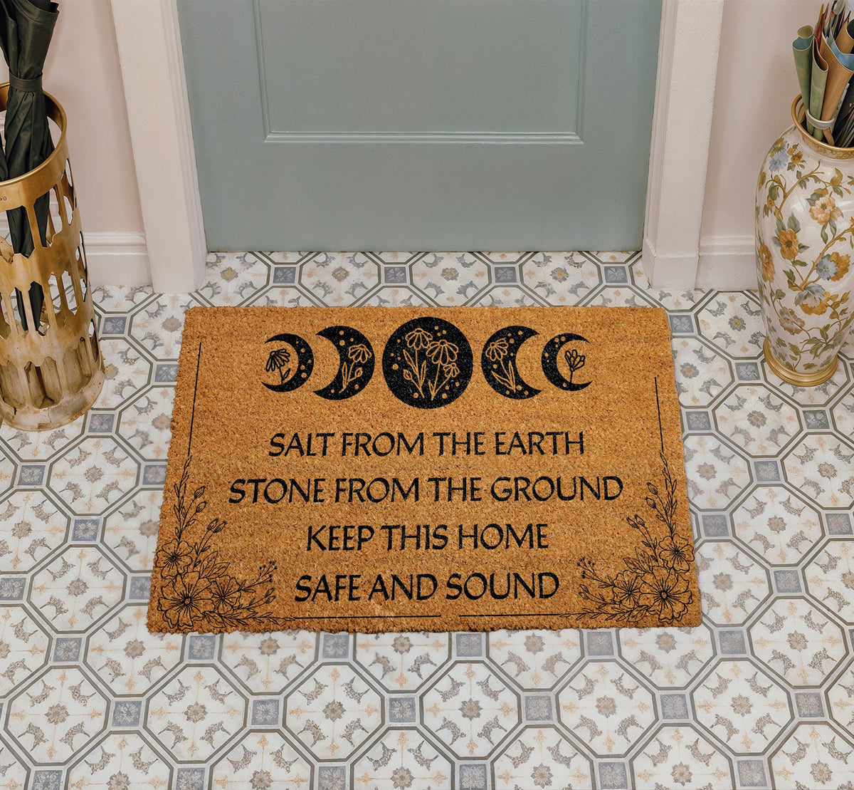 Salt From The Earth Doormat, Witchy Welcome Mat, Home Protection Spell Decor